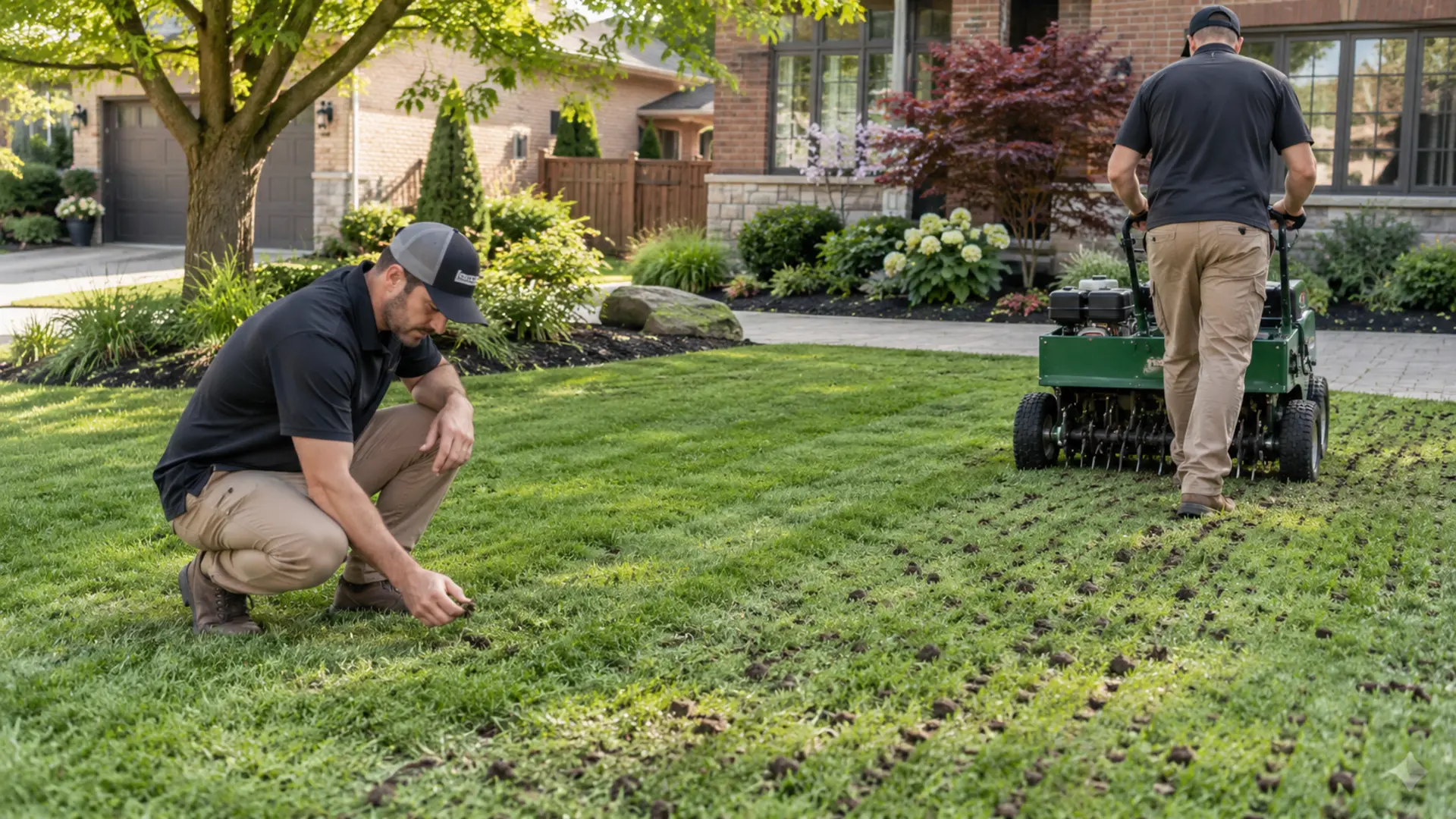 Aeration & Overseeding in a Mississauga property setting