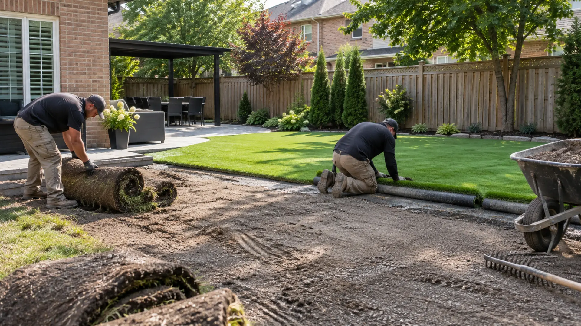 Artificial Turf Installation in a Mississauga property setting