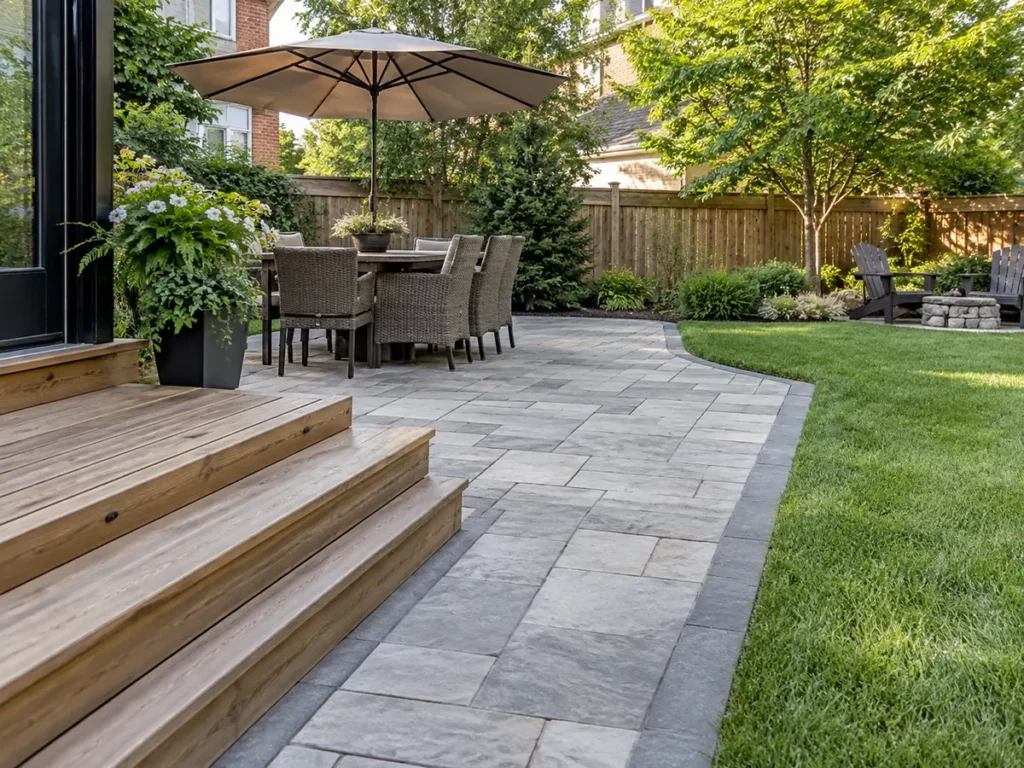 Construction or material detail for backyard landscaping