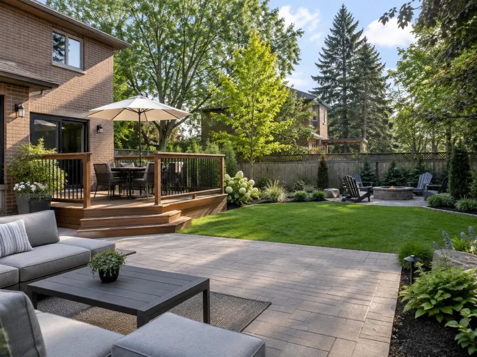 Detail representing backyard landscaping