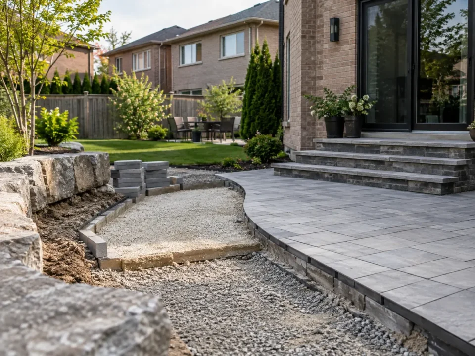 Detail representing concrete & natural stone landscaping