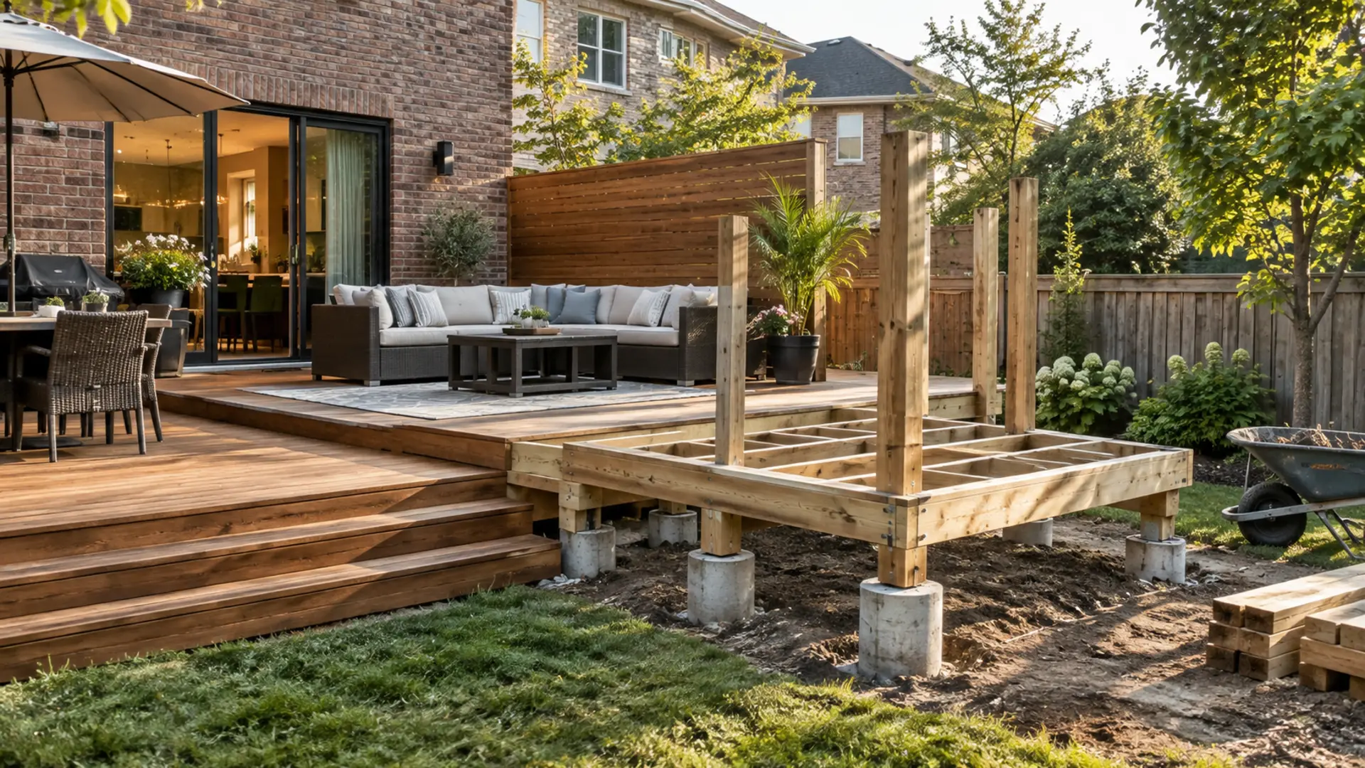 Deck Construction in a Mississauga property setting