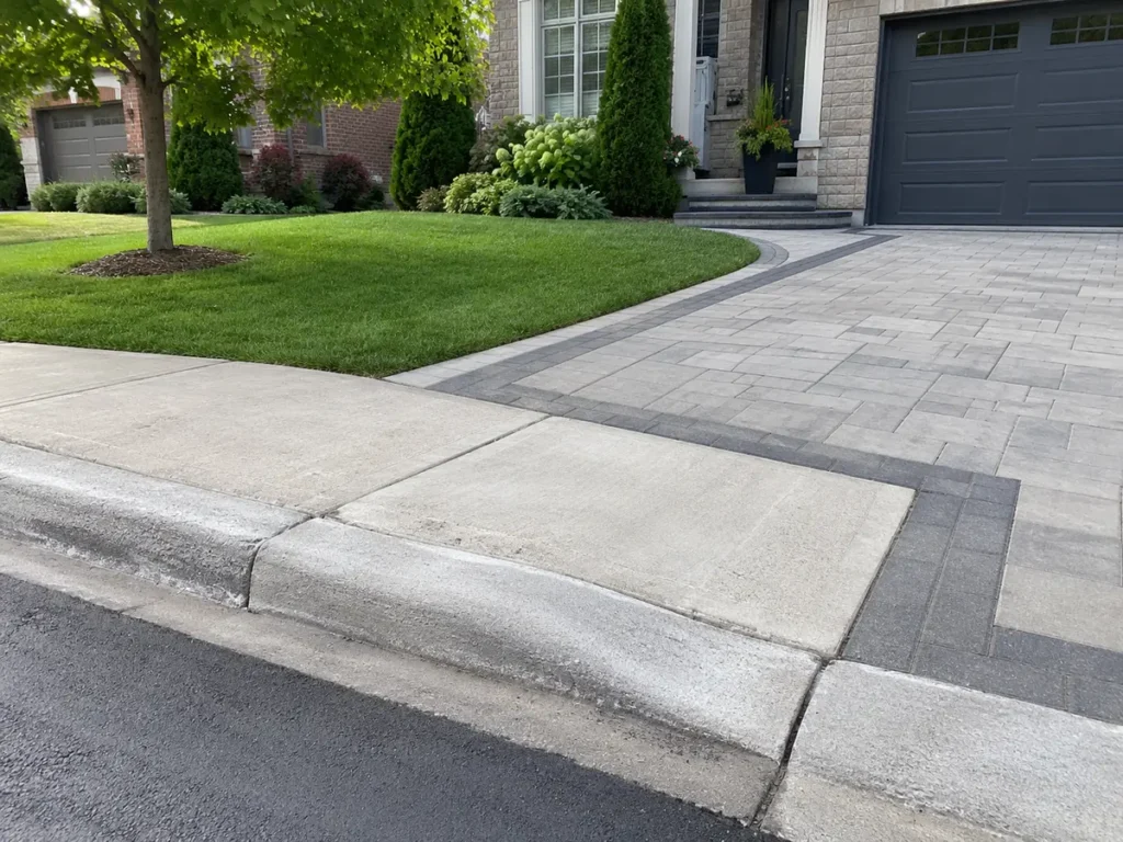 Construction or material detail for driveway extensions