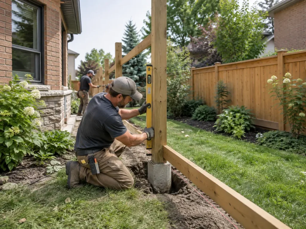 Construction or material detail for fence installation