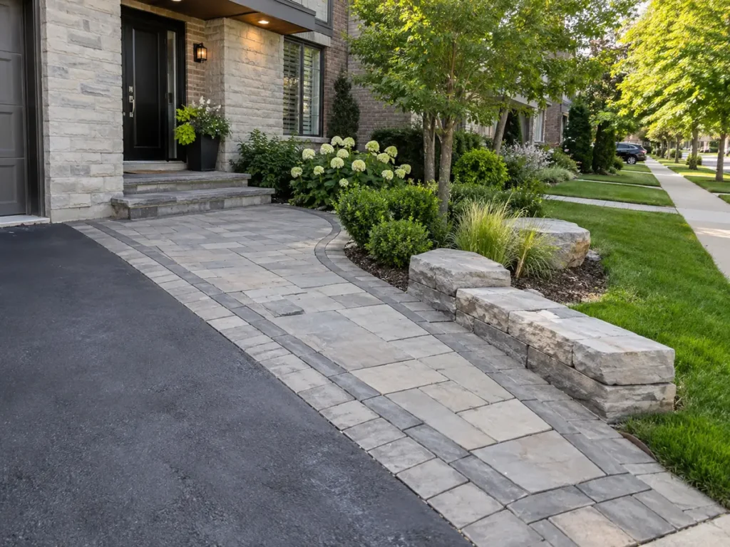 Construction or material detail for front yard landscaping