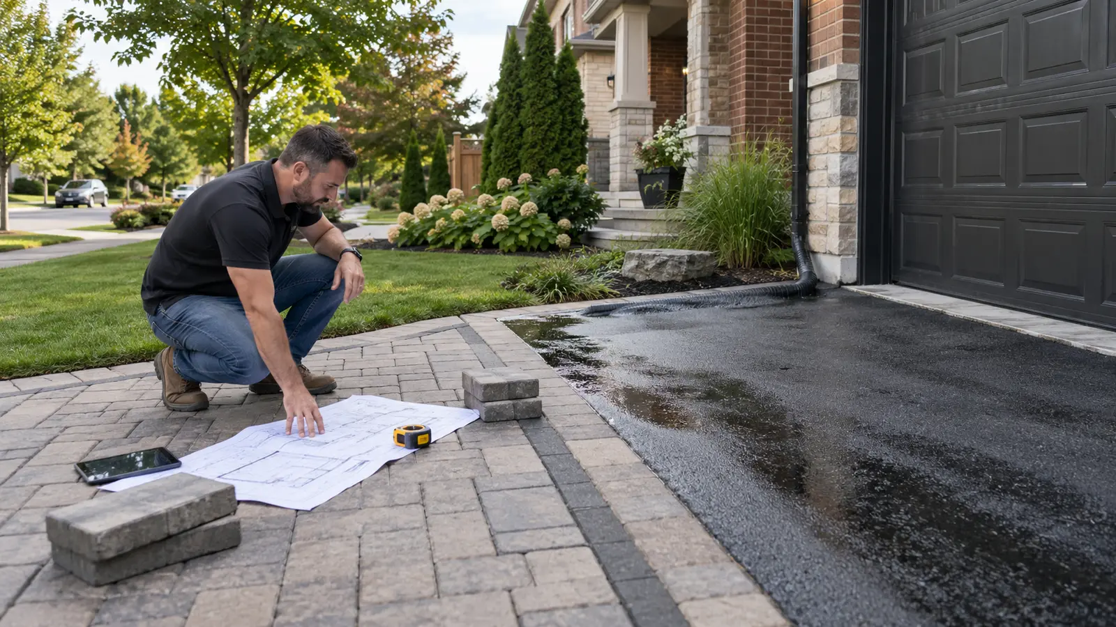 Check zoning and water movement before choosing a driveway paver or extension layout.