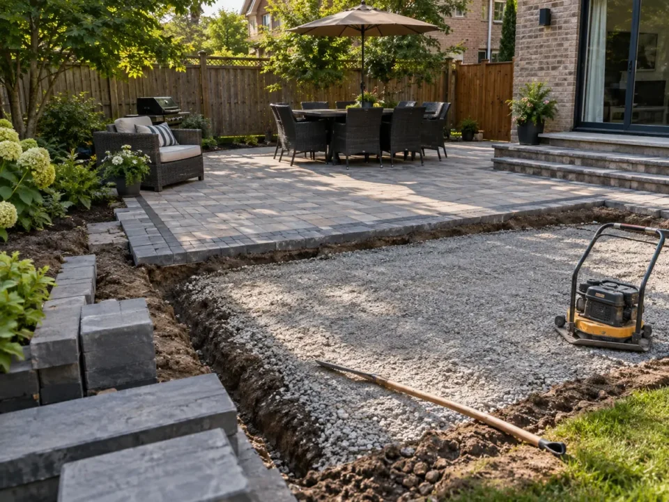 Detail representing interlock patios
