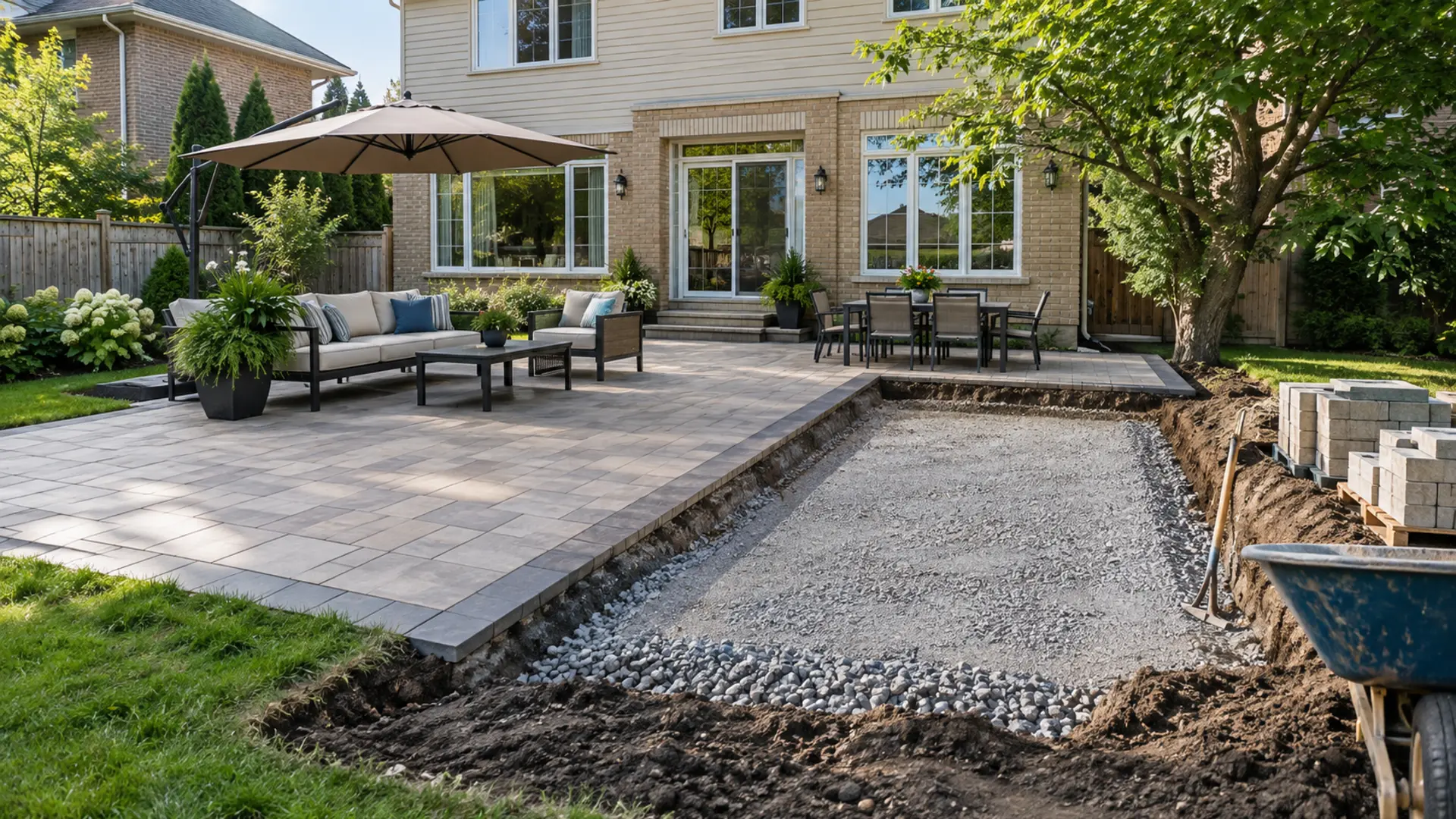 Interlock Patios in a Mississauga property setting
