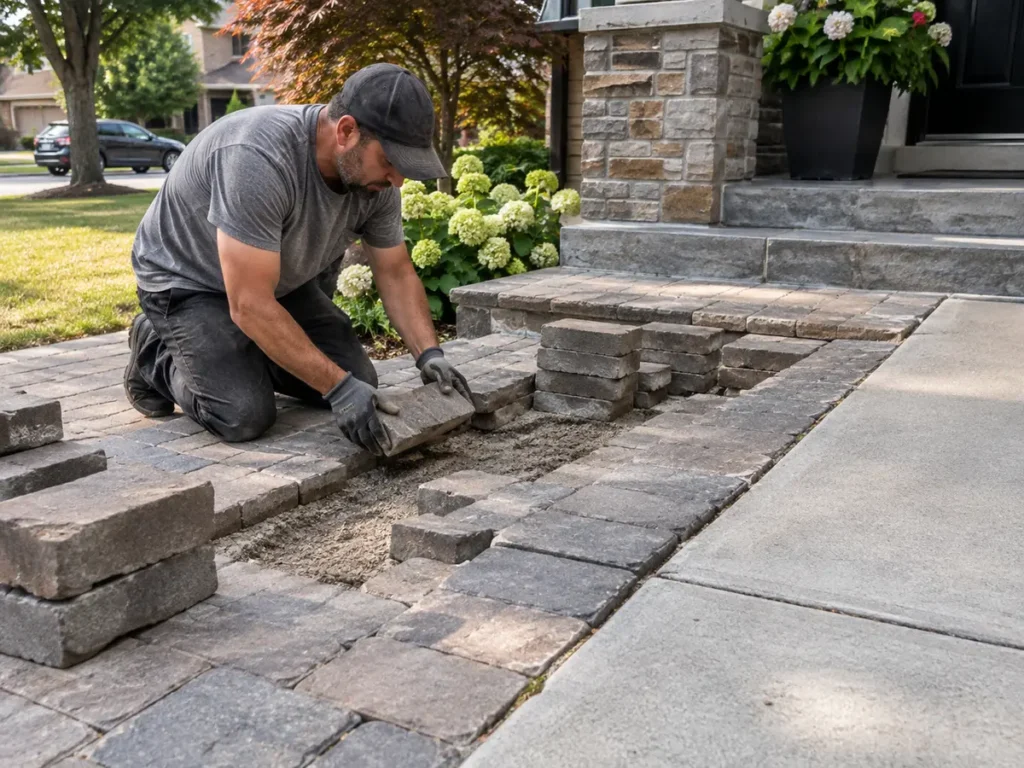 Construction or material detail for interlock repair & relevelling