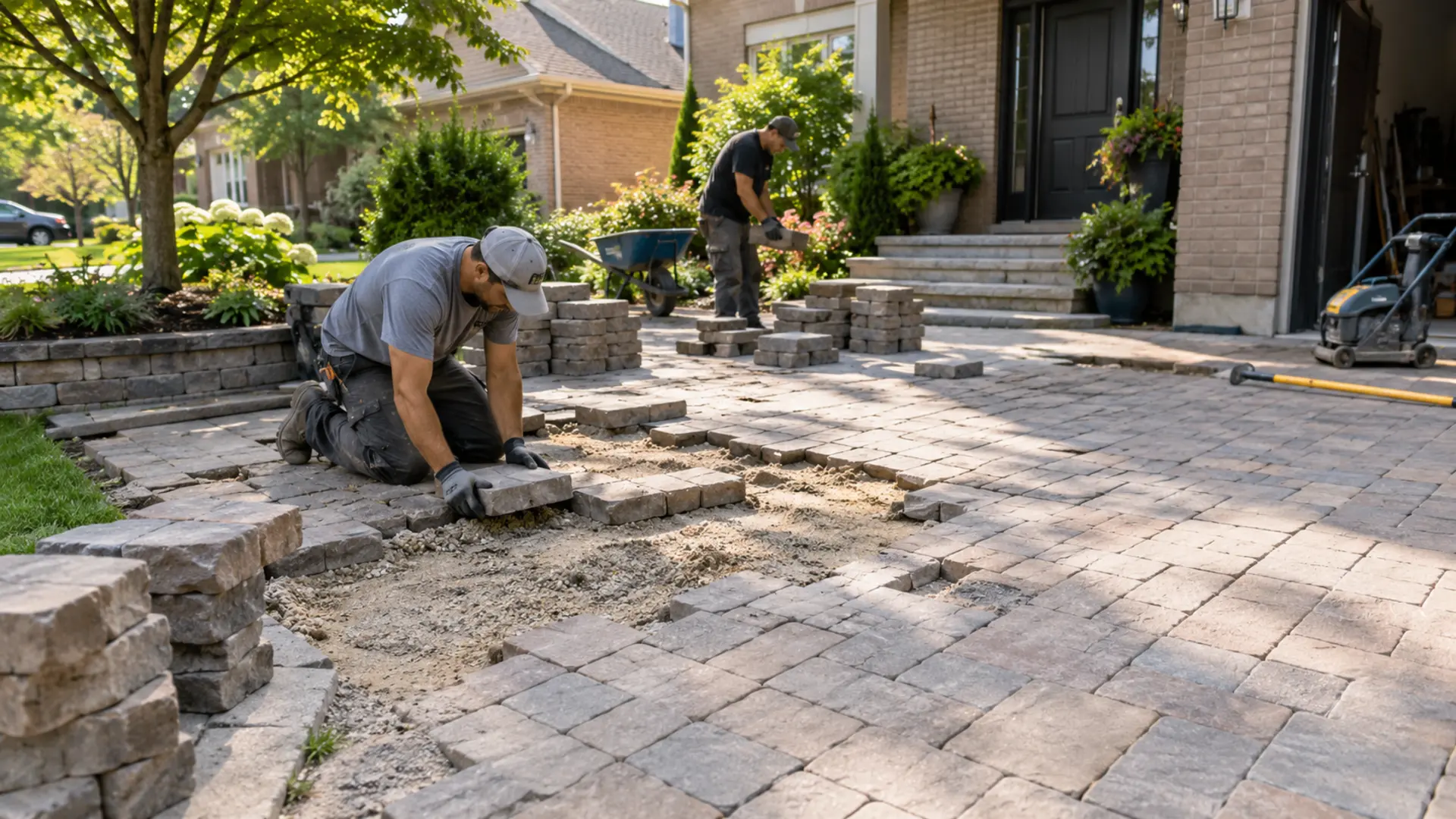 Interlock Repair & Relevelling in a Mississauga property setting