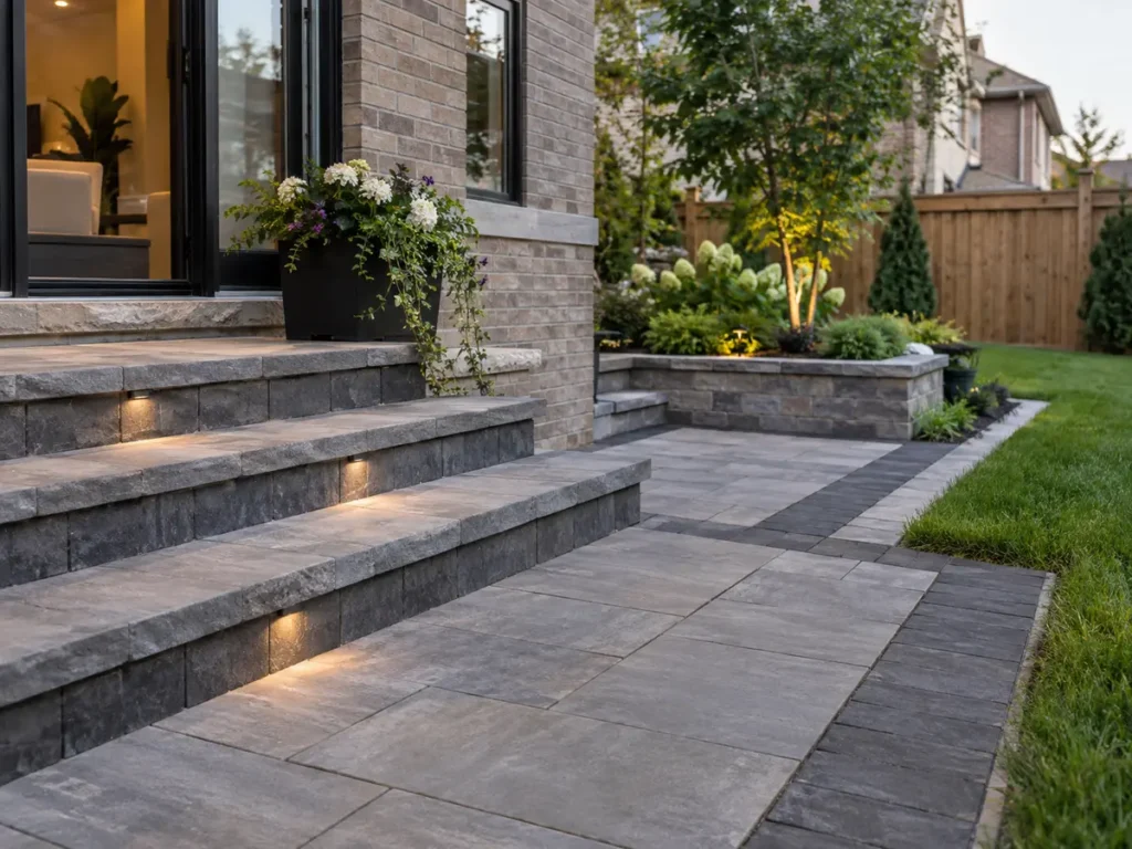 Construction or material detail for interlocking & hardscaping