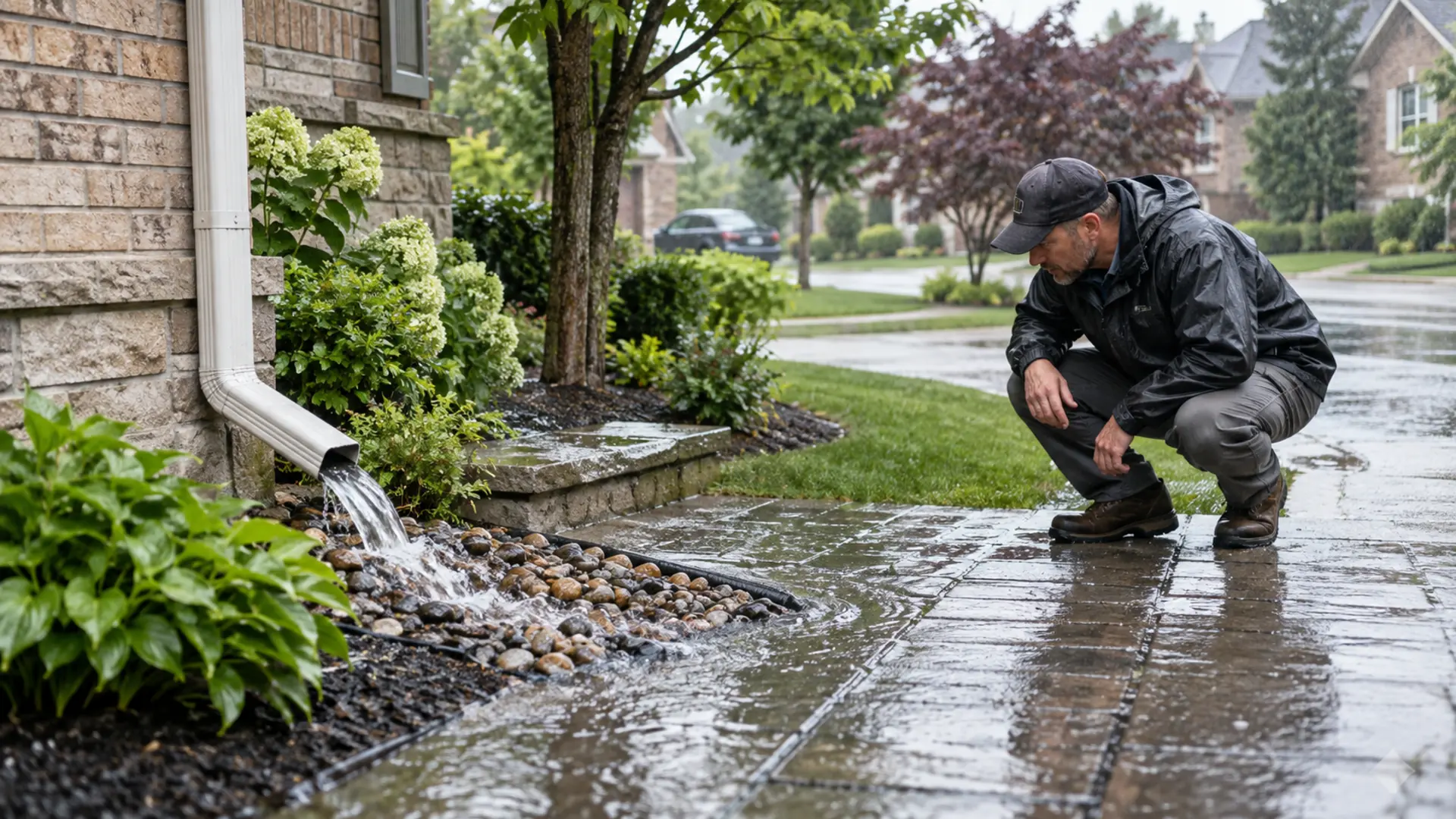 Landscape Drainage Solutions in a Mississauga property setting