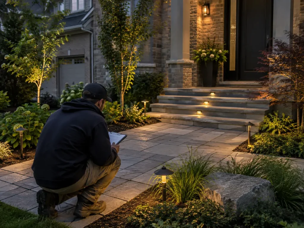 Property condition related to landscape lighting