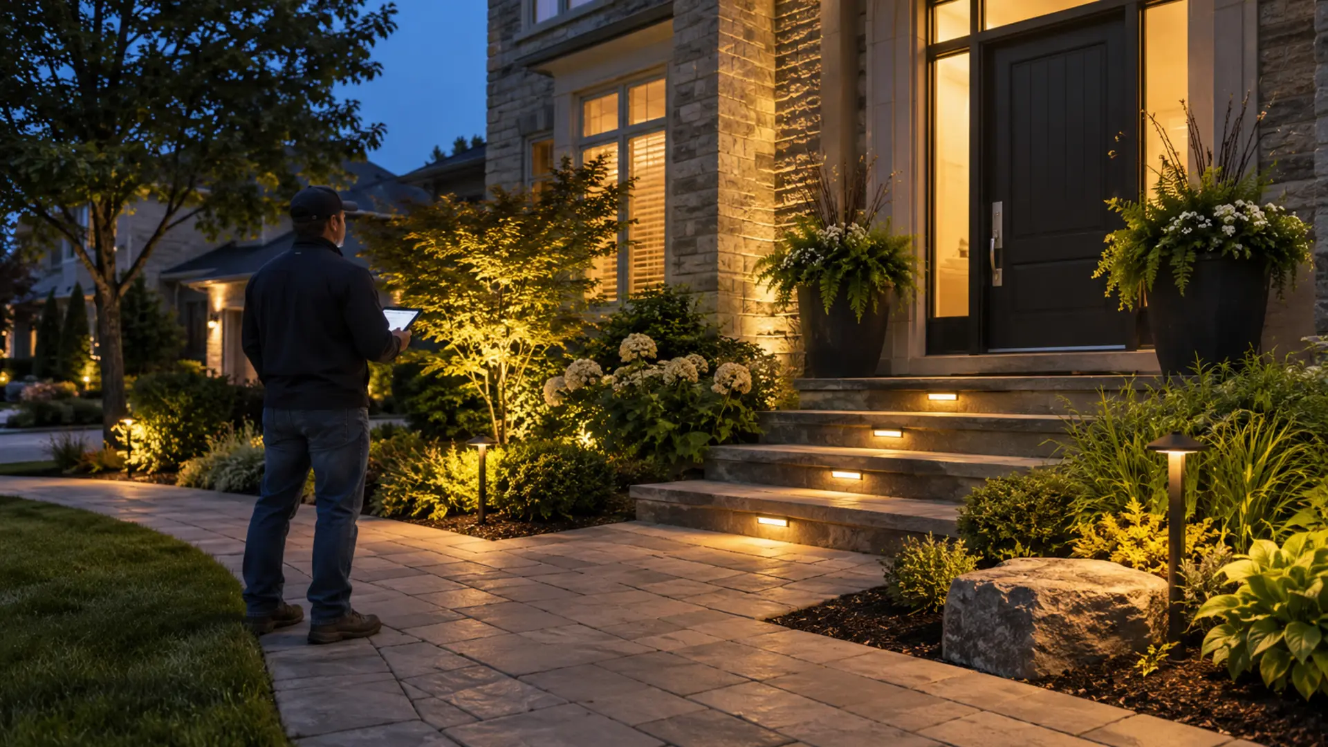 Landscape Lighting in a Mississauga property setting