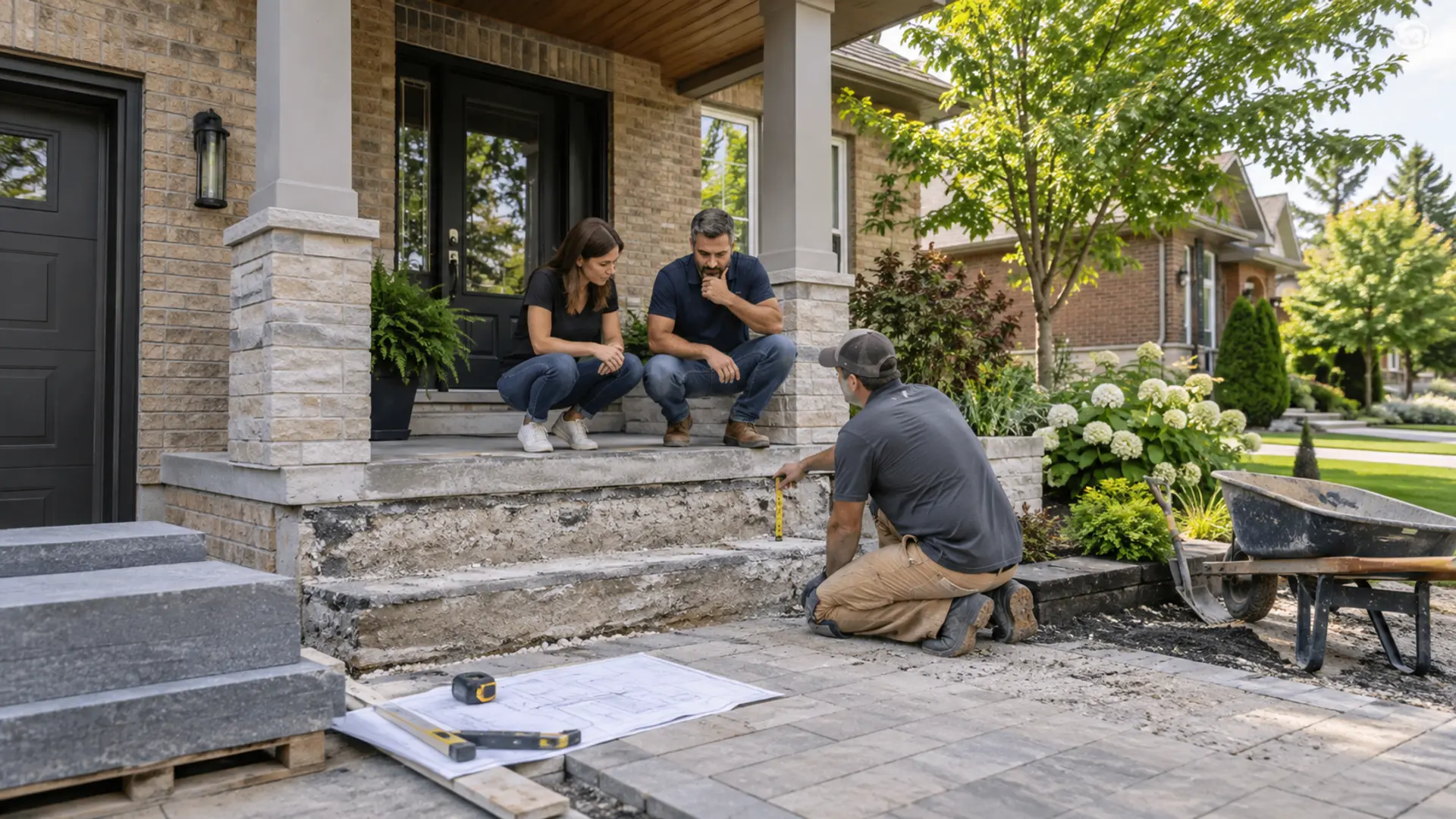 Landscape Steps & Porch Renovations in a Mississauga property setting