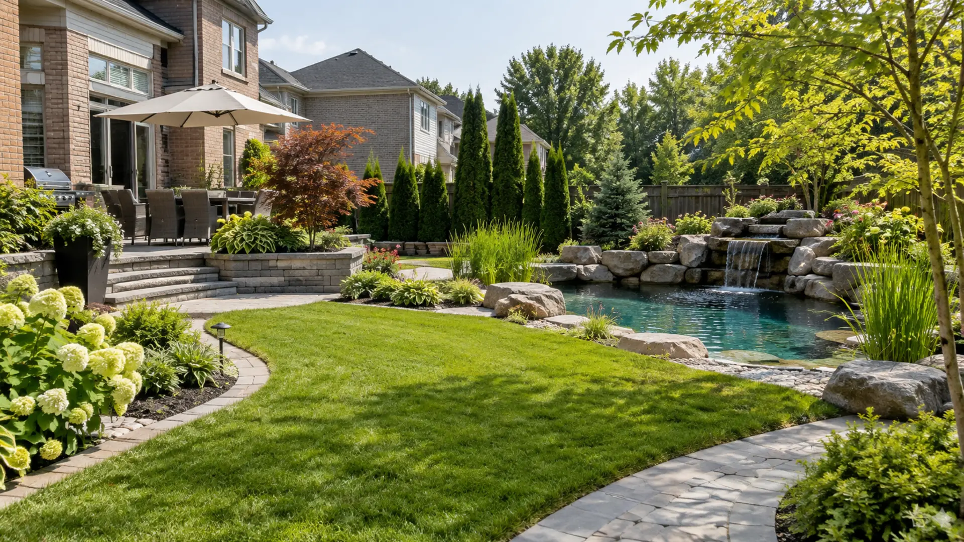 Lawns, Gardens & Water in a Mississauga property setting