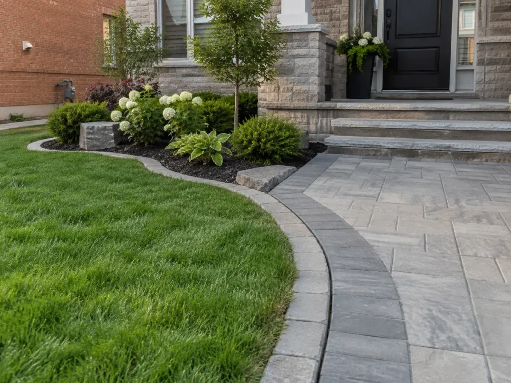 Construction or material detail for low-maintenance landscaping