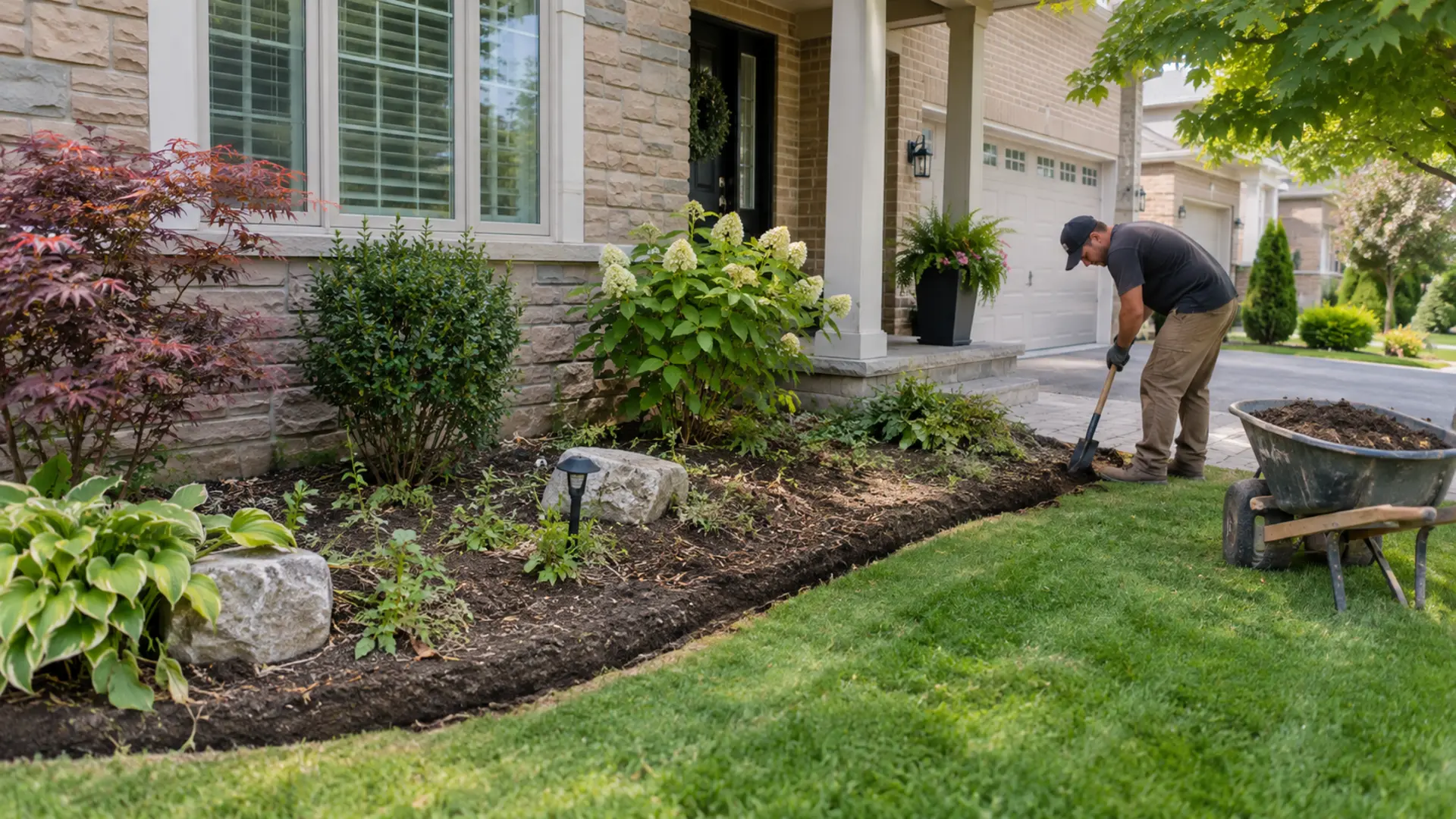 Mulch & Decorative Stone in a Mississauga property setting