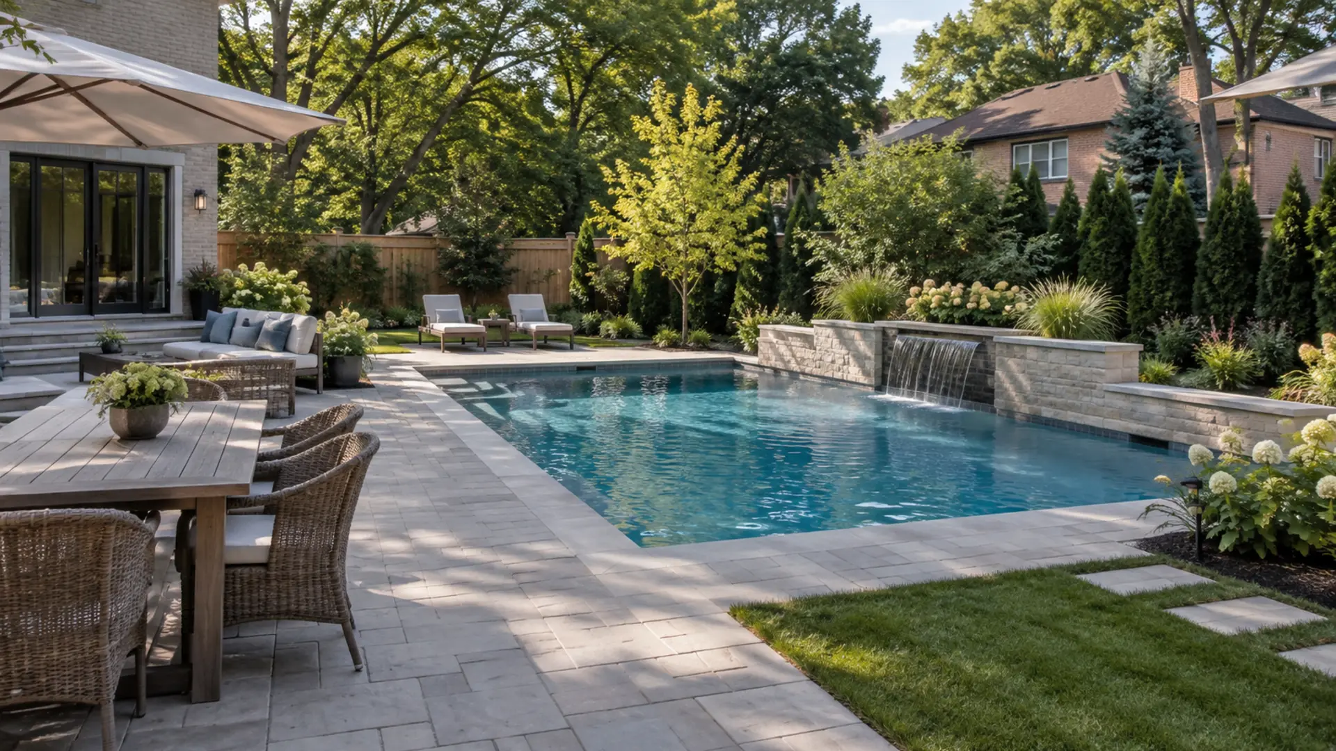 Pool Landscaping in a Mississauga property setting