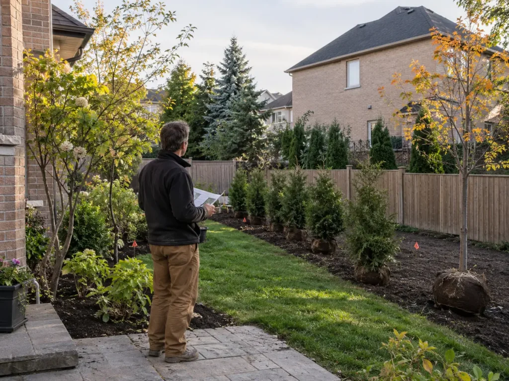 Property condition related to privacy landscaping