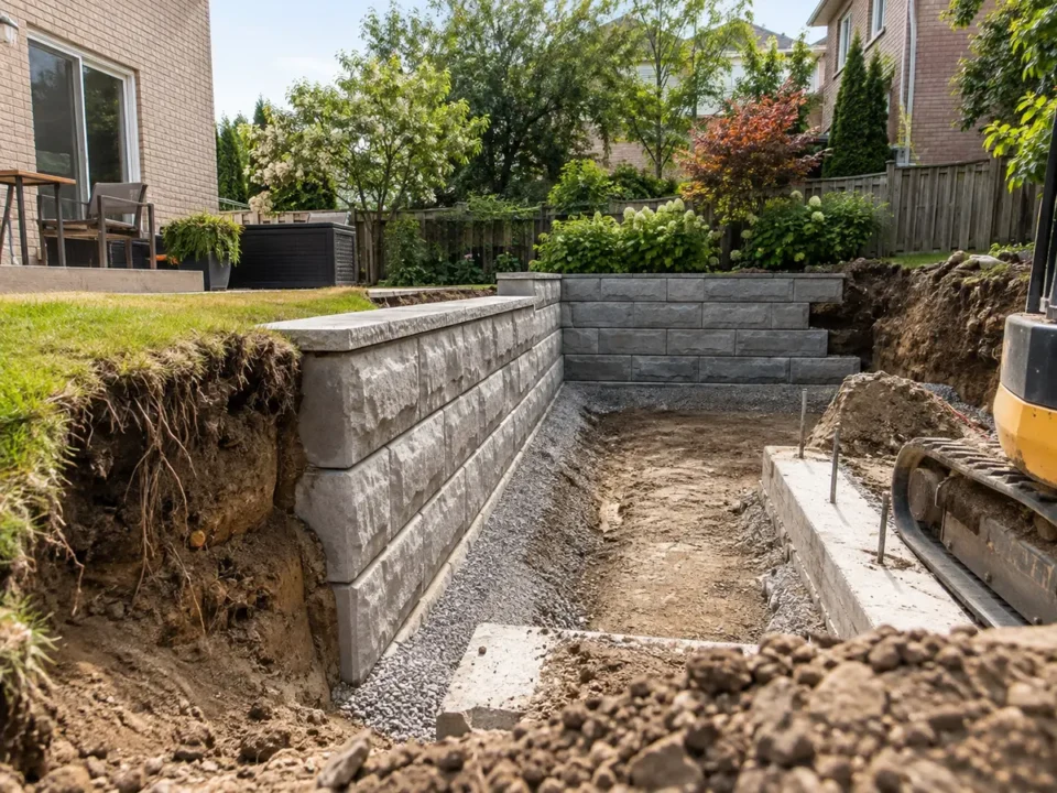Detail representing retaining walls
