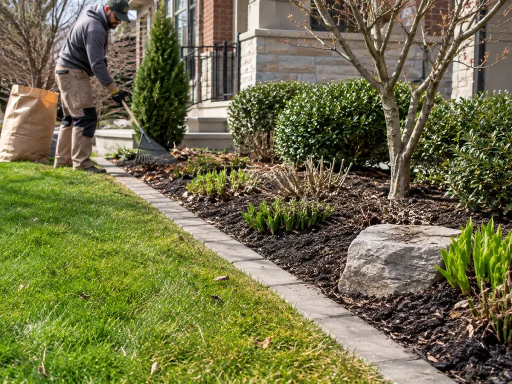 Construction or material detail for spring property cleanup