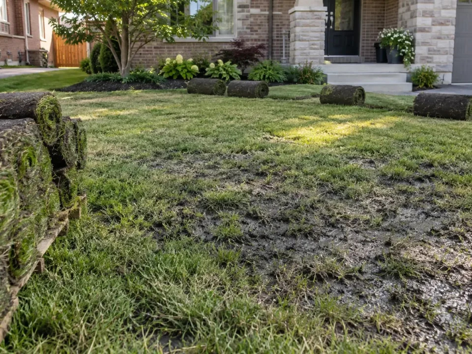 Replacing grass without correcting the reason it failed can reproduce the same thin, wet or stressed lawn.